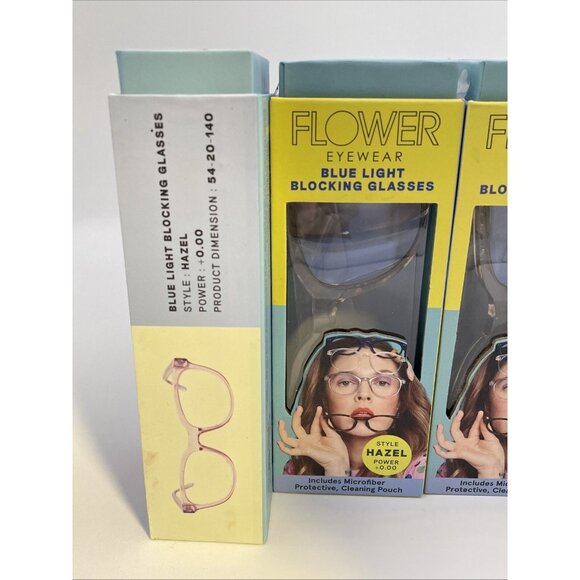 (3)Flower Eyewear Blue Light Blocking Glasses, Style: Hazel Power: +0.00 - Picture 3 of 4